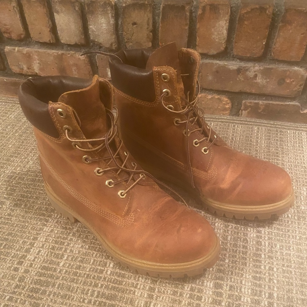 Timberland Mens Heritage Classic 6 inch premium waterproof brown boots size 10